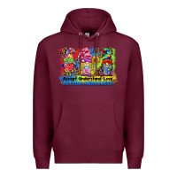Burgundy accept understand love autism awareness western background Premium Hoodie - BarkalooDesign