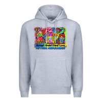 Heather Grey accept understand love autism awareness western background Premium Hoodie - BarkalooDesign
