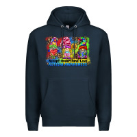 Navy accept understand love autism awareness western background Premium Hoodie - BarkalooDesign