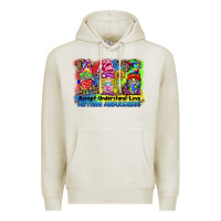Oatmeal Heather accept understand love autism awareness western background Premium Hoodie - BarkalooDesign
