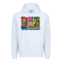 White accept understand love autism awareness western background Premium Hoodie - BarkalooDesign