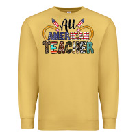 Antique Gold all american teacher Premium Sweatshirt - CowhideDigitalArt