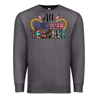 Charcoal Heather all american teacher Premium Sweatshirt - CowhideDigitalArt