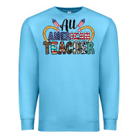 Ocean Blue all american teacher Premium Sweatshirt - CowhideDigitalArt