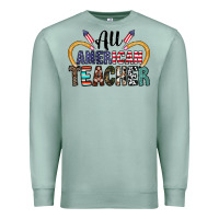 Seafoam all american teacher Premium Sweatshirt - CowhideDigitalArt