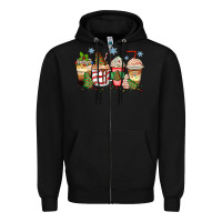 Black christmas tree cake  coffee cups Zipper Hoodie - Zillion Design Studio