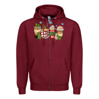 Burgundy christmas tree cake  coffee cups Zipper Hoodie - Zillion Design Studio