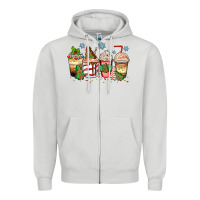 Dove Grey christmas tree cake  coffee cups Zipper Hoodie - Zillion Design Studio