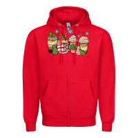 Red christmas tree cake  coffee cups Zipper Hoodie - Zillion Design Studio