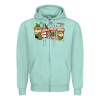 Seafoam christmas tree cake  coffee cups Zipper Hoodie - Zillion Design Studio