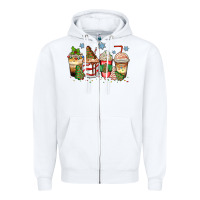 White christmas tree cake  coffee cups Zipper Hoodie - Zillion Design Studio