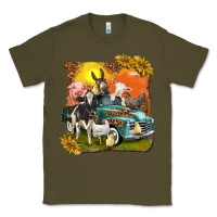 Army Green farm truck with farm animals Classic Tee - texasbilliewilder
