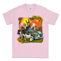 Bubblegum Pink farm truck with farm animals Classic Tee - texasbilliewilder