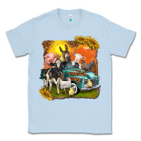Dusty Blue farm truck with farm animals Classic Tee - texasbilliewilder