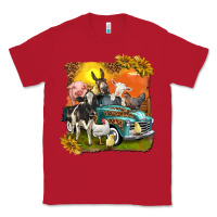 Red farm truck with farm animals Classic Tee - texasbilliewilder