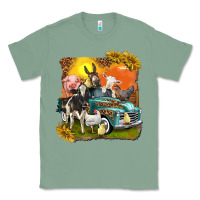 Sage farm truck with farm animals Classic Tee - texasbilliewilder