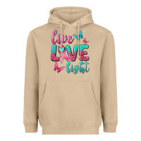 Mushroom Live Love Fight Breast Cancer Heavyweight Hoodie - texasbilliewilder