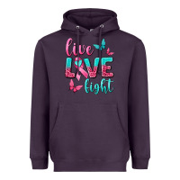 Plum Live Love Fight Breast Cancer Heavyweight Hoodie - texasbilliewilder