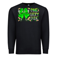 Black one lucky dude Premium Sweatshirt - RacoonDesign