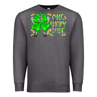 Charcoal Heather one lucky dude Premium Sweatshirt - RacoonDesign
