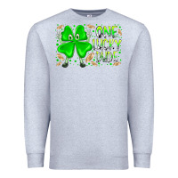 Heather Grey one lucky dude Premium Sweatshirt - RacoonDesign