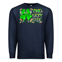 Navy one lucky dude Premium Sweatshirt - RacoonDesign