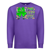 Purple one lucky dude Premium Sweatshirt - RacoonDesign