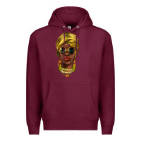 Burgundy african woman Premium Hoodie - NancyCooperArtShop