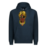 Navy african woman Premium Hoodie - NancyCooperArtShop