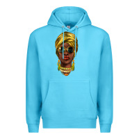 Ocean Blue african woman Premium Hoodie - NancyCooperArtShop