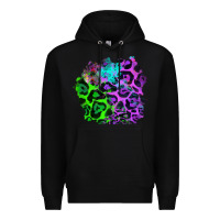 Black Colorful Leopard patch Premium Hoodie - RanaPortraitStore