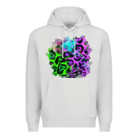 Dove Grey Colorful Leopard patch Premium Hoodie - RanaPortraitStore