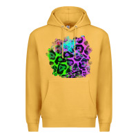 Mustard Colorful Leopard patch Premium Hoodie - RanaPortraitStore