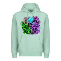 Seafoam Colorful Leopard patch Premium Hoodie - RanaPortraitStore