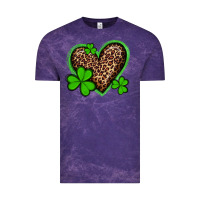 Cloud Purple st patricks day leopard heart with shamrocks Vintage Tee - Artiststas