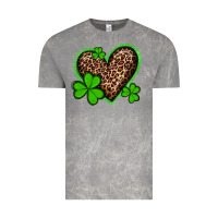 Cloud Rock st patricks day leopard heart with shamrocks Vintage Tee - Artiststas