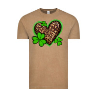 Vintage Coffee st patricks day leopard heart with shamrocks Vintage Tee - Artiststas