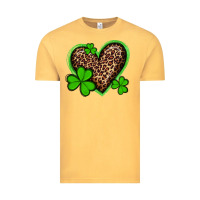 Vintage Mustard st patricks day leopard heart with shamrocks Vintage Tee - Artiststas