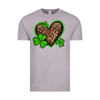 Vintage Zinc st patricks day leopard heart with shamrocks Vintage Tee - Artiststas