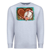 Heather Grey western leopard baseball heart Premium Sweatshirt - HRA Design Shop