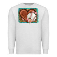 Oatmeal Heather western leopard baseball heart Premium Sweatshirt - HRA Design Shop