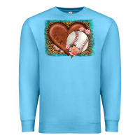 Ocean Blue western leopard baseball heart Premium Sweatshirt - HRA Design Shop