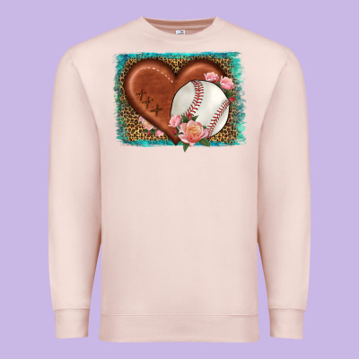 Western Leopard Baseball Heart Premium Sweatshirt Designed By Hra Design Shop