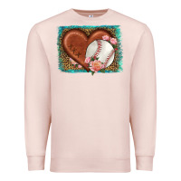 Pale Pink western leopard baseball heart Premium Sweatshirt - HRA Design Shop