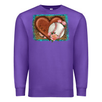 Purple western leopard baseball heart Premium Sweatshirt - HRA Design Shop