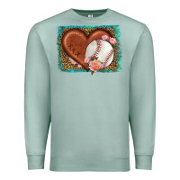 Seafoam western leopard baseball heart Premium Sweatshirt - HRA Design Shop