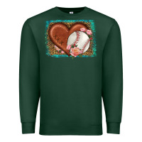 Sports Green western leopard baseball heart Premium Sweatshirt - HRA Design Shop