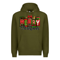 Army Green merry christmas license plate letters Premium Hoodie - Jasminsmagicworld