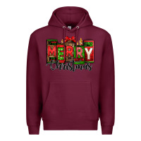 Burgundy merry christmas license plate letters Premium Hoodie - Jasminsmagicworld