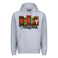 Heather Grey merry christmas license plate letters Premium Hoodie - Jasminsmagicworld